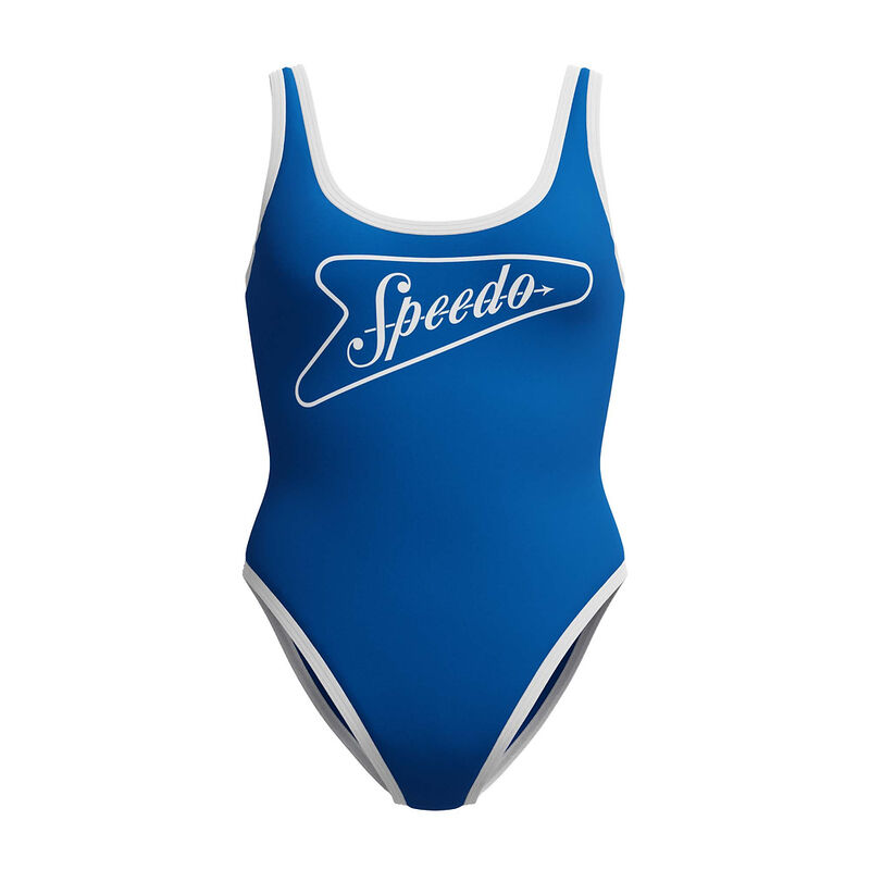 Womens Solid Bound Scoop One Piece, Turkish Sea/Bright White, hi-res image number 6