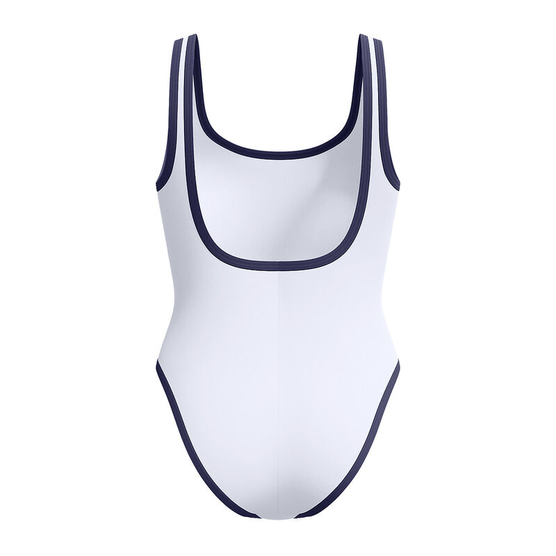 Womens Solid Scoop One Piece White, White, hi-res image number 7