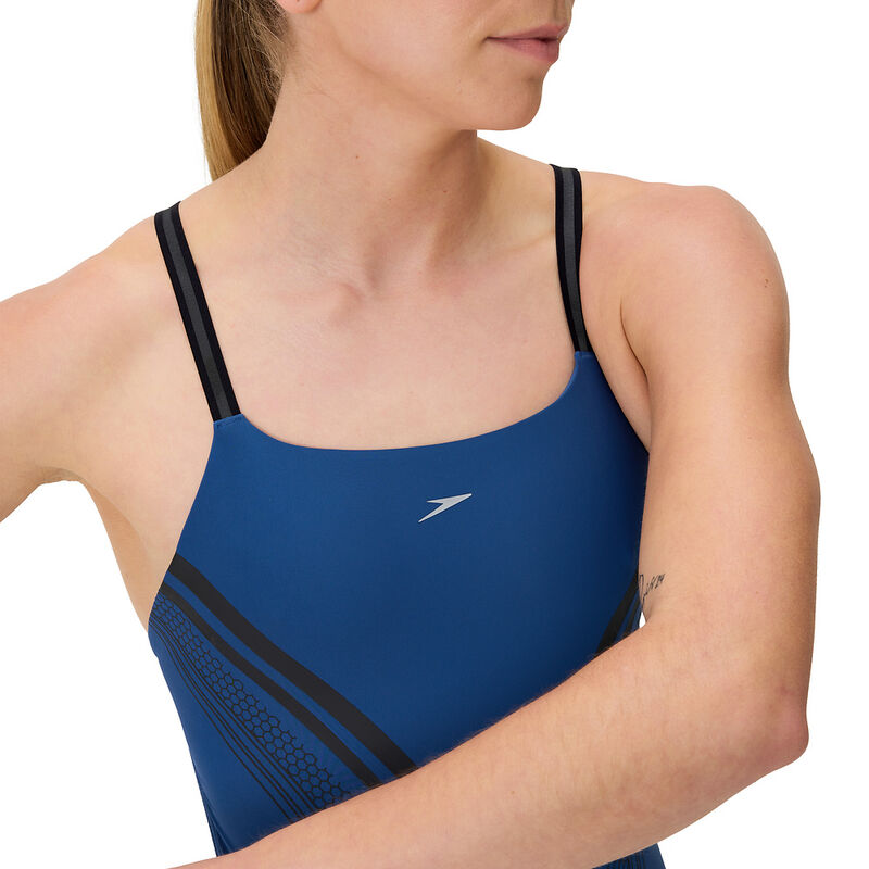 Womens Printed Active Back One Piece, Night, hi-res image number 4