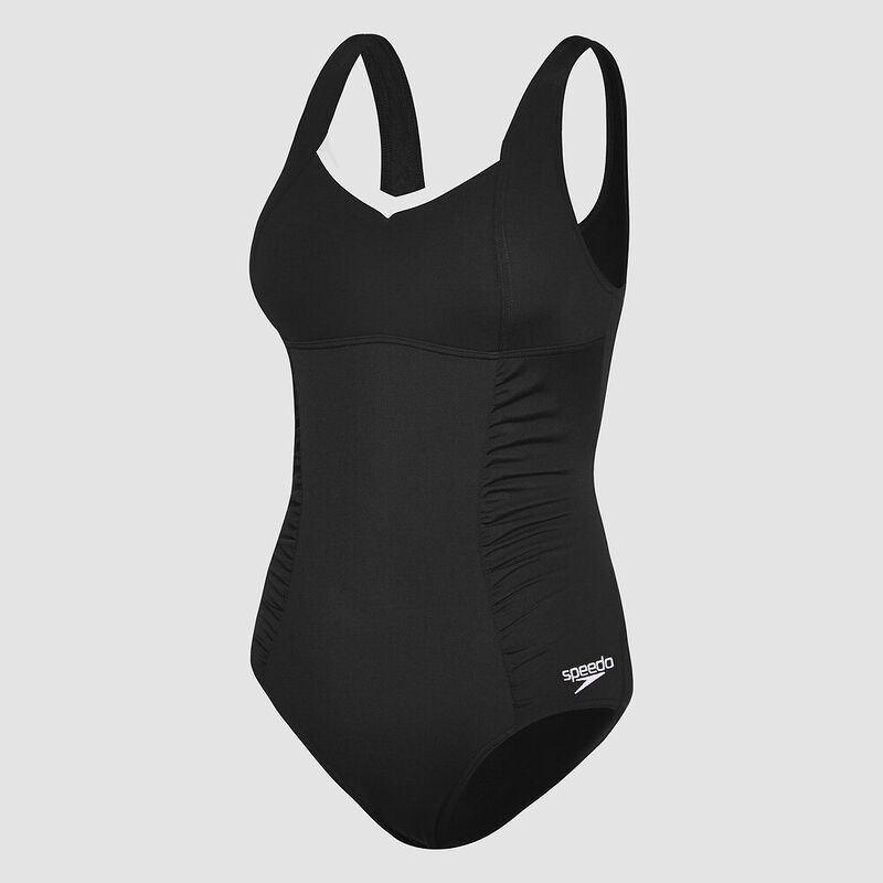 Womens Contour Motion One Piece, Black/White, hi-res image number 3