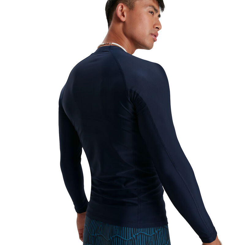 Mens Ls Rash Top, True Navy/White, hi-res image number 5