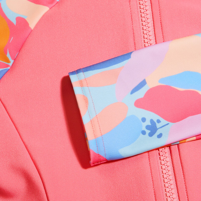 Girls Long Sleeve Swimsuit, Fandango Pink/Marine Blue/Funny Pink/Pumpkin Spice, hi-res image number 4