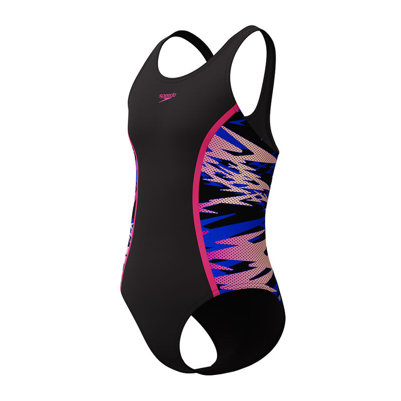 Junior Girls Hyperboom Splice Muscleback One Piece, Anthracite/Margarita Pink, hi-res image number 8