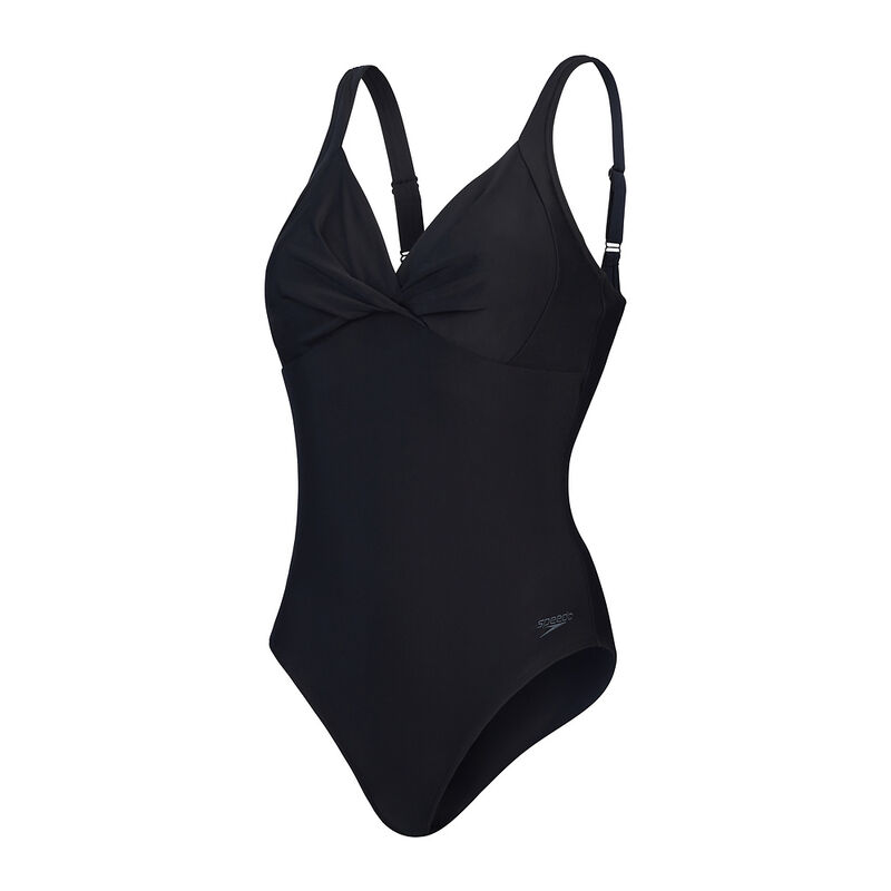 Womens Shaping Cross Knot One Piece, Black, hi-res image number 7