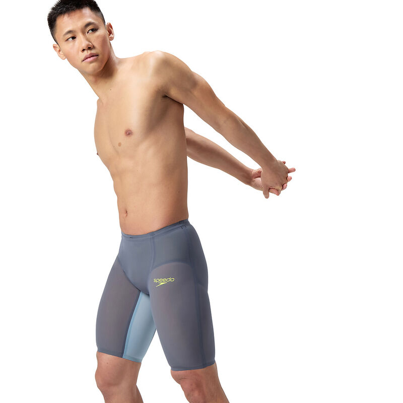 Mens Fastskin LZR Pure Valor 2.0 High Waisted Jammer, Grey Lead/Acadia Blue, hi-res image number 3