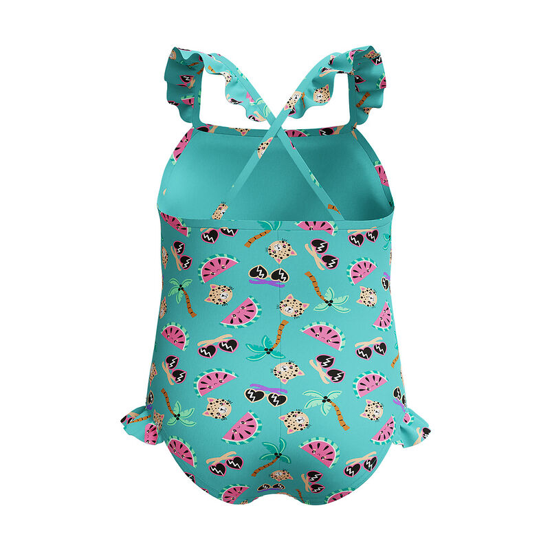 Toddler Girl Digital Frill Thinstrap Swimsuit One Piece, Arctic Glass, hi-res image number 3