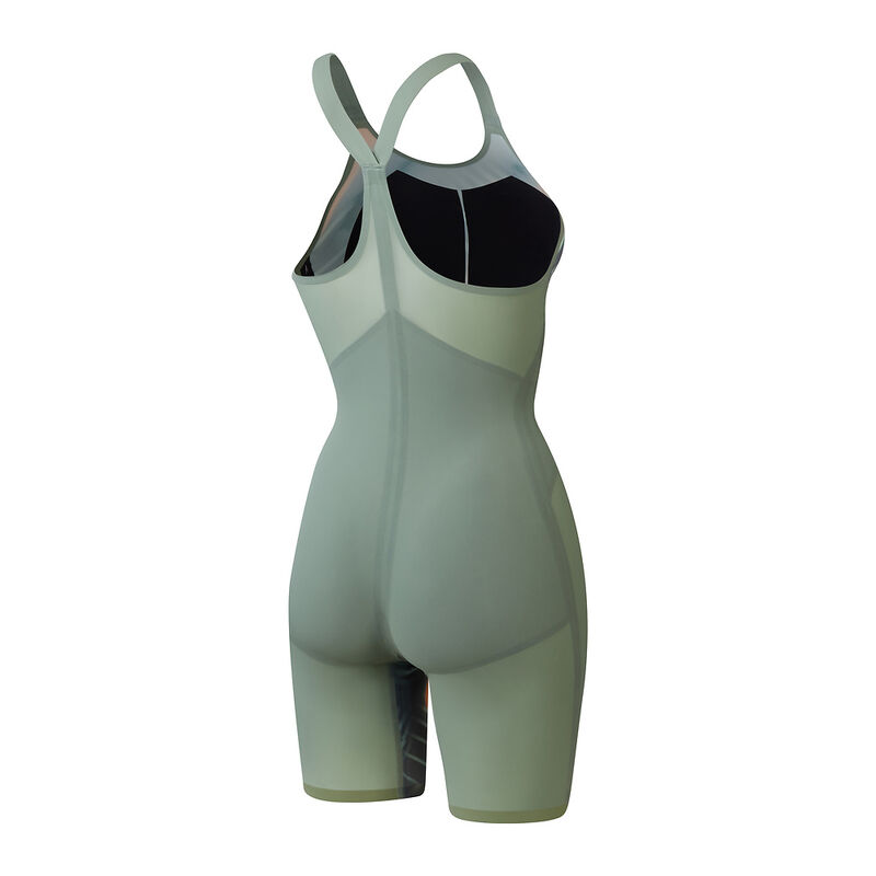 Womens Fastskin LZR Pure Valor 2.0 Closedback Kneeskin, Country Green/Nectarine, hi-res image number 8