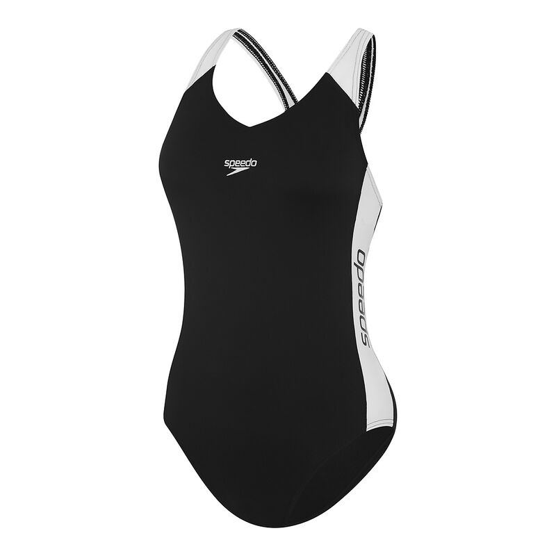 Womens Splice One Piece AF, Black/White, hi-res image number 3