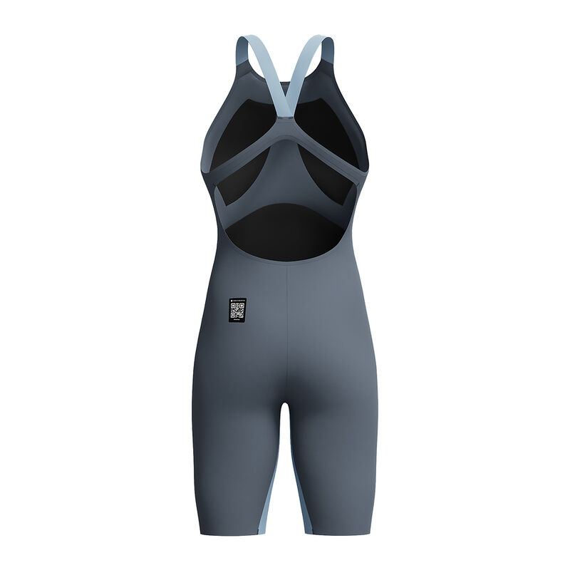 Womens Fastskin LZR Pure Valor 2.0 Openback Kneeskin, Grey Lead/Acadia Blue, hi-res image number 9