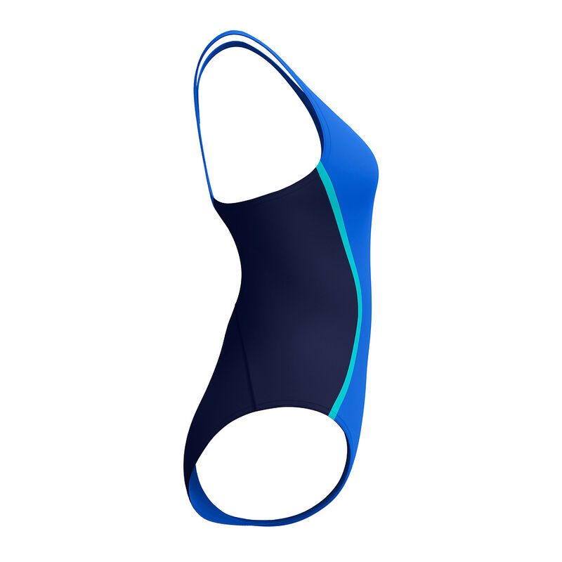 Womens Solid Splice Medalist One Piece, Deep Sapphire/Peacoat, hi-res image number 7