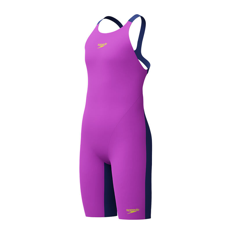 Junior Girls Fastskin End+ Kneeskin, Neon Jelly/Noble Navy, hi-res image number 8