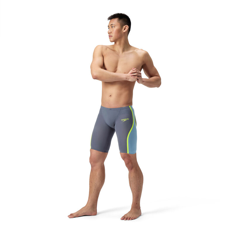 Mens Fastskin LZR Pure Intent 2.0 Jammer, Grey Lead/Acadia Blue/Hyper Yellow, hi-res image number 4