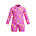Toddler Girls Printed Long Sleeve Zip Sunsuit, Neon Flamingo, swatch