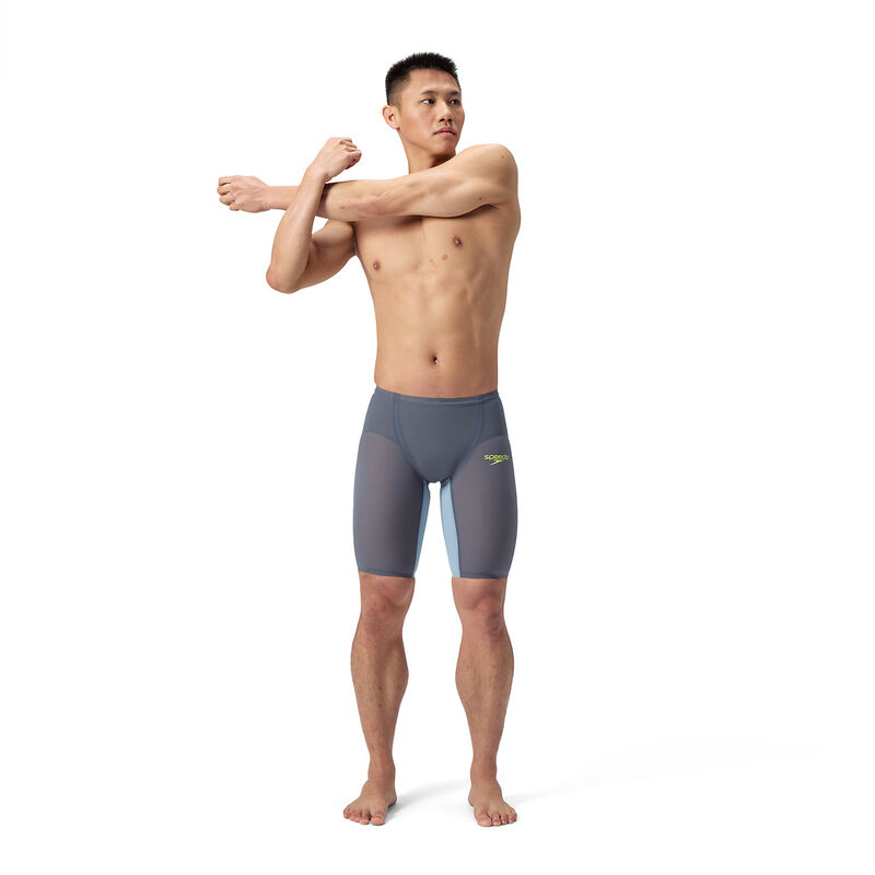 Mens Fastskin LZR Pure Valor 2.0 High Waisted Jammer, Grey Lead/Acadia Blue, hi-res image number 4