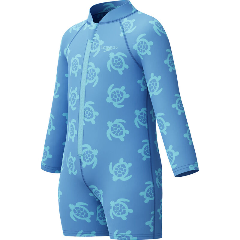 Toddler Boys Printed Long Sleeve Zip Sunsuit