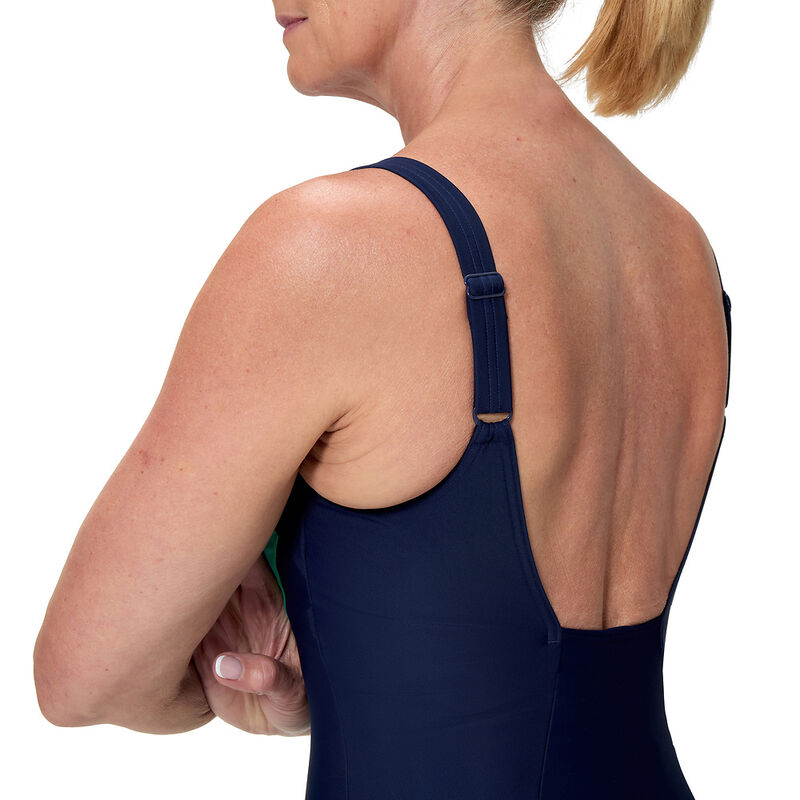 Womens Contour One Piece, Peacock Teal/Peacoat, hi-res image number 5