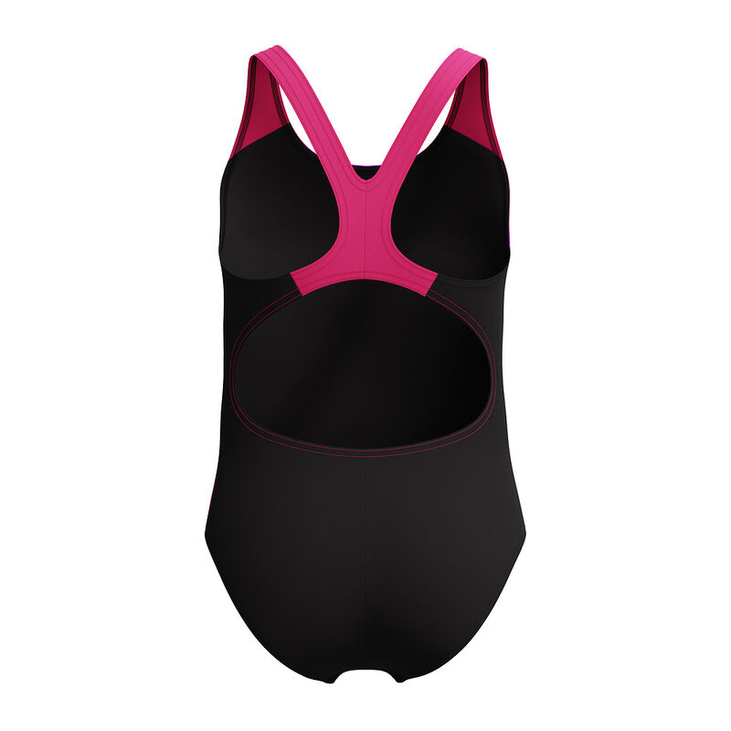 Junior Girls Placement Splashback One Piece, Margarita Pink/Anthracite, hi-res image number 5