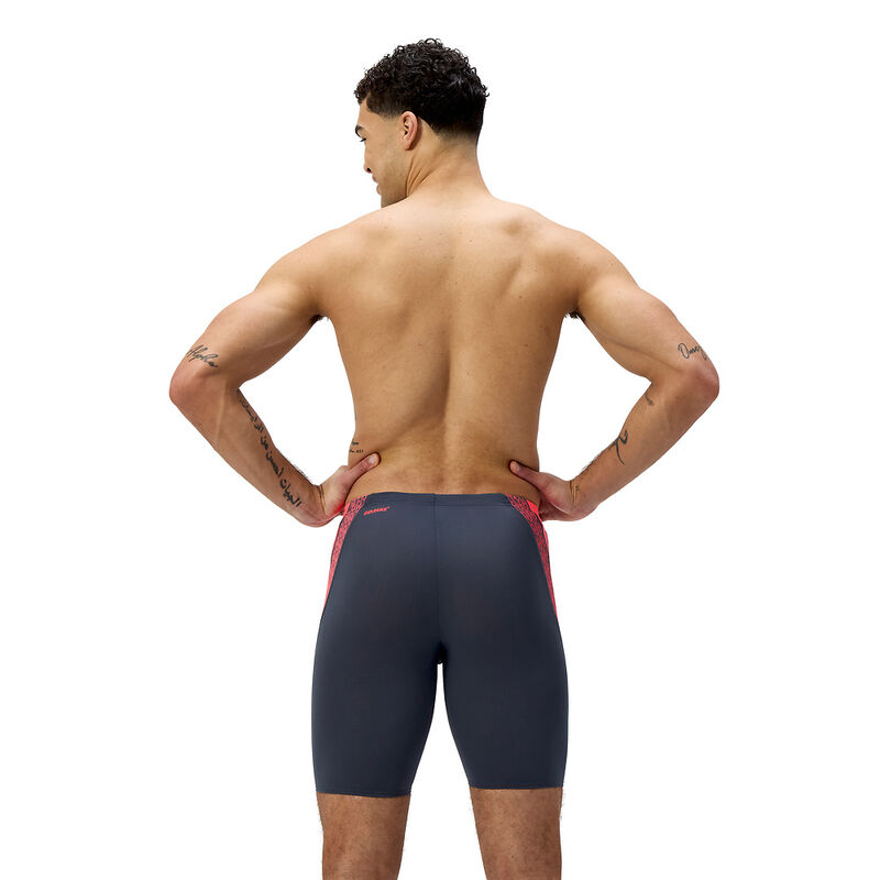 Mens Hyperboom Splice Jammer, Grey Lead/Neon Coral, hi-res image number 3