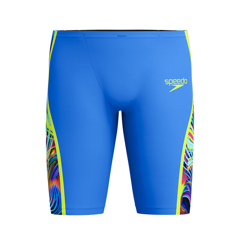 Mens Fastskin LZR Pure Intent 2.0 Jammer, Molten Blur / Cobalt Pop Print / Hyper Yellow, hi-res image number 7