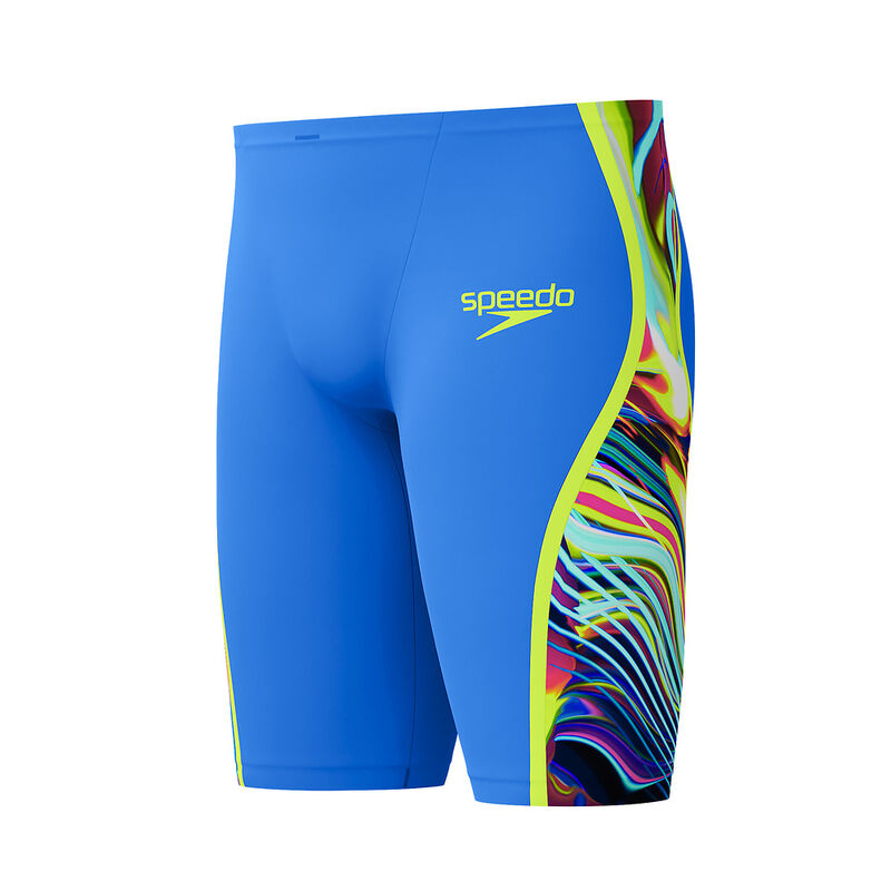 Mens Fastskin LZR Pure Intent 2.0 Jammer, Molten Blur / Cobalt Pop Print / Hyper Yellow, hi-res image number 9