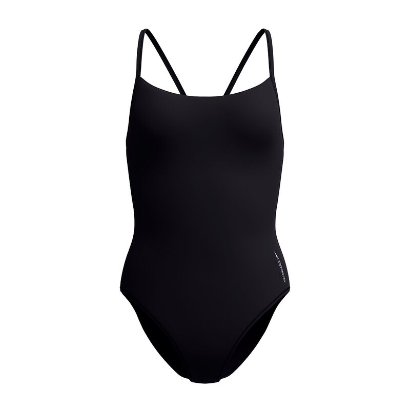 Womens Solid Racerback One Piece, Anthracite/White, hi-res image number 6