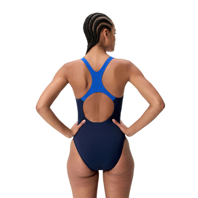 Womens Medley Logo One Piece, Peacoat/Deep Sapphire, hi-res image number 3
