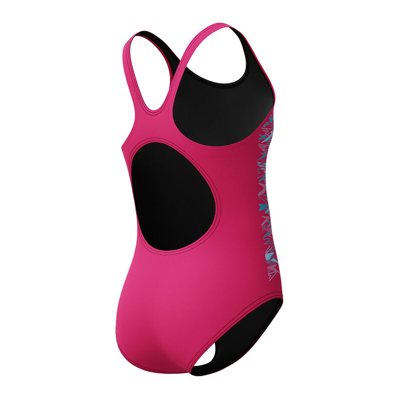 Junior Girls Duo Logo Placement Muscleback One Piece, Margarita Pink/Mayan Blue, hi-res image number 5