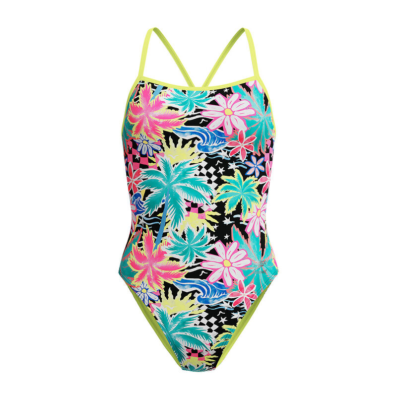 Printed V-Back 2.0 One Piece, Tropicana- Black, hi-res image number 7