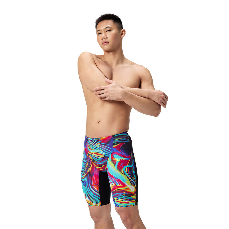 Mens Fastskin LZR Pure Valor 2.0 High Waisted Jammer, Black/Molten Blur, hi-res image number 3