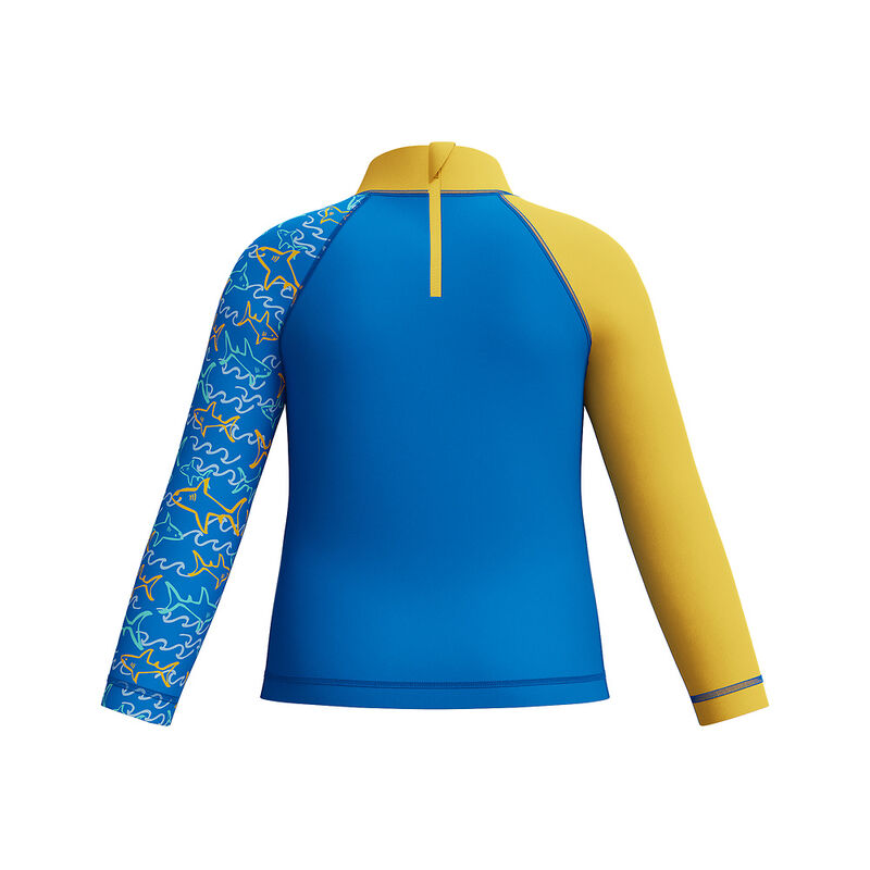 Toddler Boys Digital Long Sleeve Rash Top, Lagoon Blue, hi-res image number 3