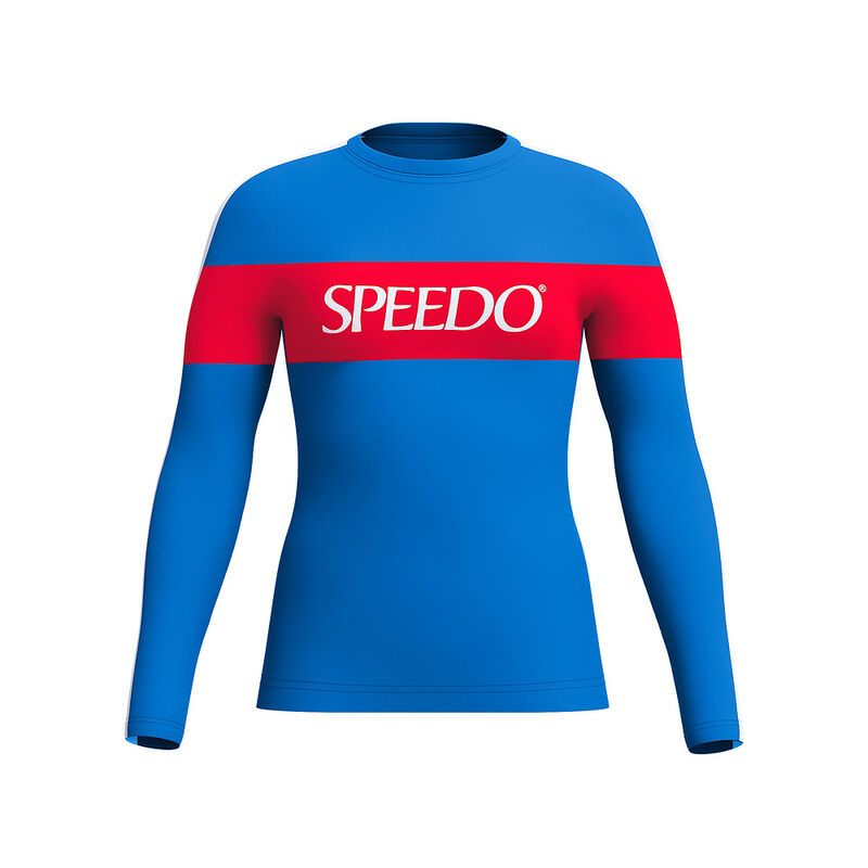 Womens Colorblock Logo Swim Top, Turkish Sea, hi-res image number 6