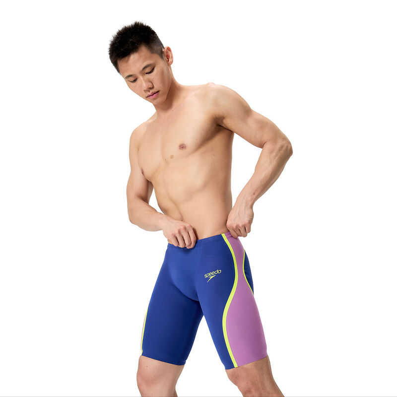 Mens LZR Intent 2.0 Jammer, Noble Navy/Neon Jelly/Hyper Yellow, hi-res image number 3