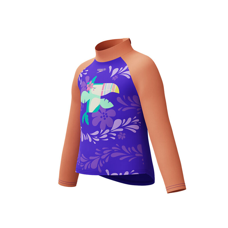 Toddler Girl Digital Long Sleeve Rash Top, Indigo Glow, hi-res image number 4