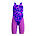 Junior Girls Fastskin Endurance+ Max Openback Kneeskin, Cave  Current/Neon Jelly, swatch