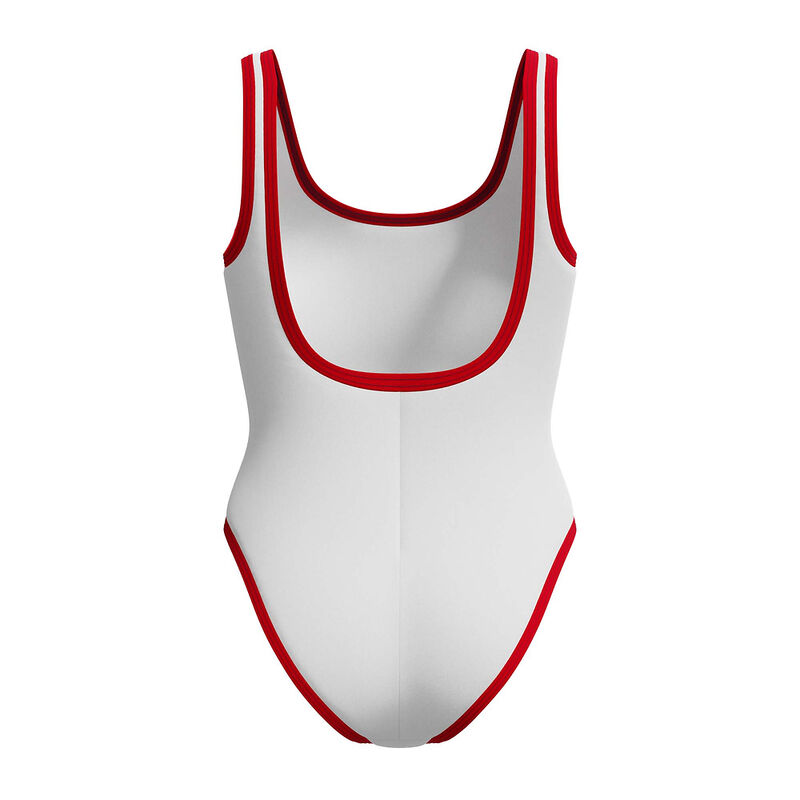 Womens Solid Bound Scoop One Piece, High Risk Red/Bright White, hi-res image number 7
