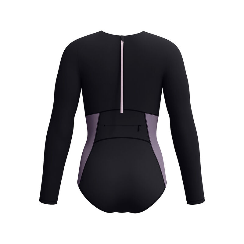 Womens Colourblock Long Sleeve Zip Back One Piece, Anthracite, hi-res image number 8