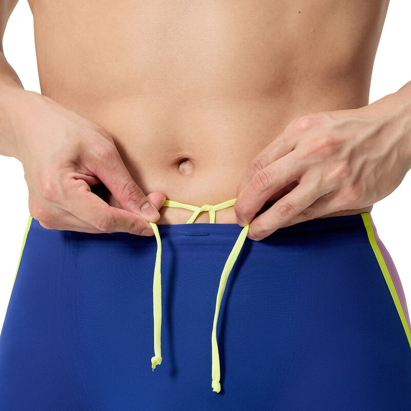 Mens LZR Intent 2.0 High/Waist Jammer, Noble Navy/Neon Jelly/Hyper Yellow, hi-res image number 4