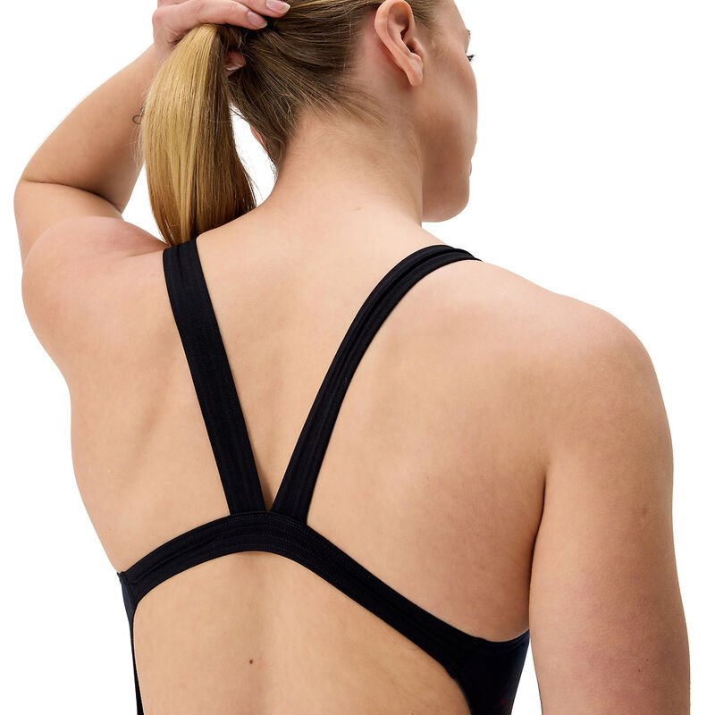Womens Printed Leaderback- Engineered One Piece, Electro Static- Black, hi-res image number 5