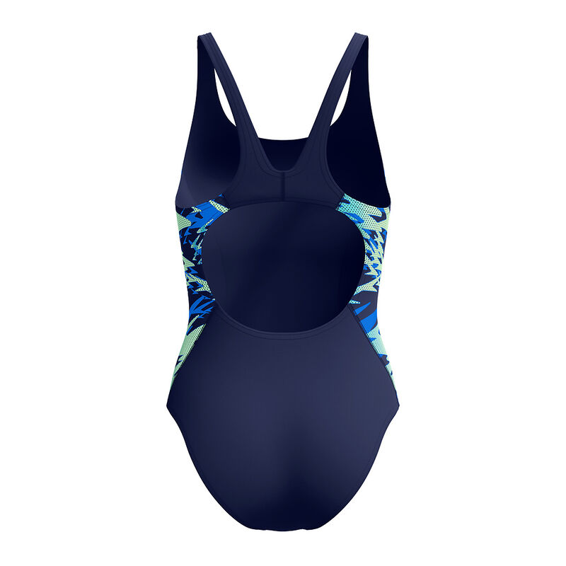 Womens Printed Splice Muscleback One Piece, Peacoat/Deep Sapphire, hi-res image number 7