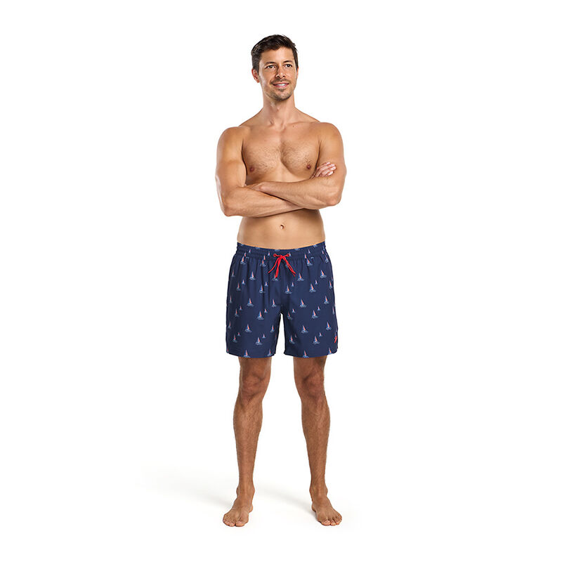 Mens Speedo Sail Boat Shorties, Aegan Denim, hi-res image number 3