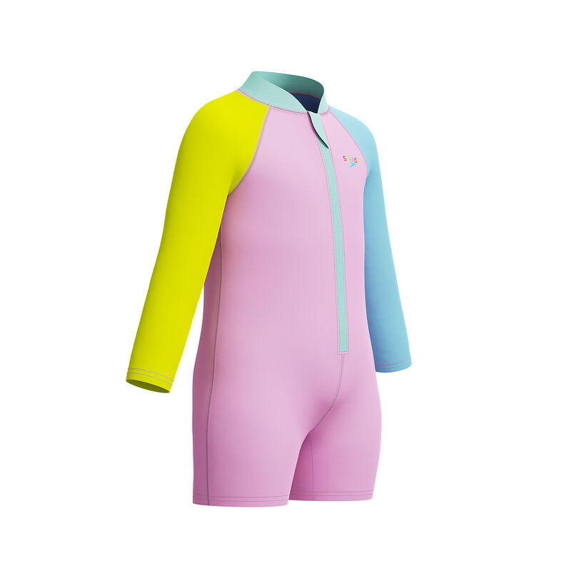 Toddler Girls Long Sleeve Zip Sunsuit, Strawberry Crepe, hi-res image number 3