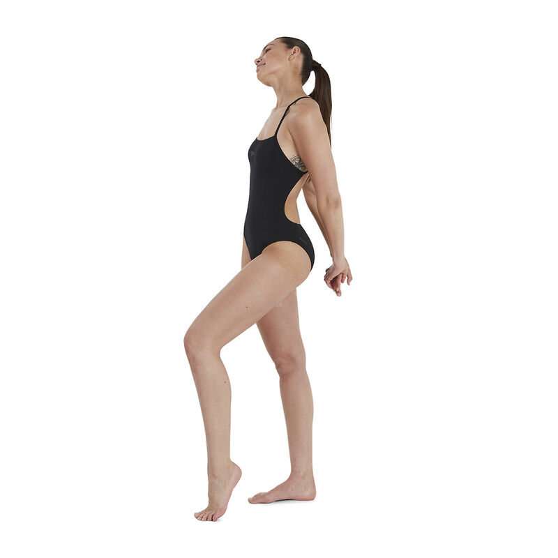 Womens Endurance+ Thinstrap One Piece, Black, hi-res image number 6