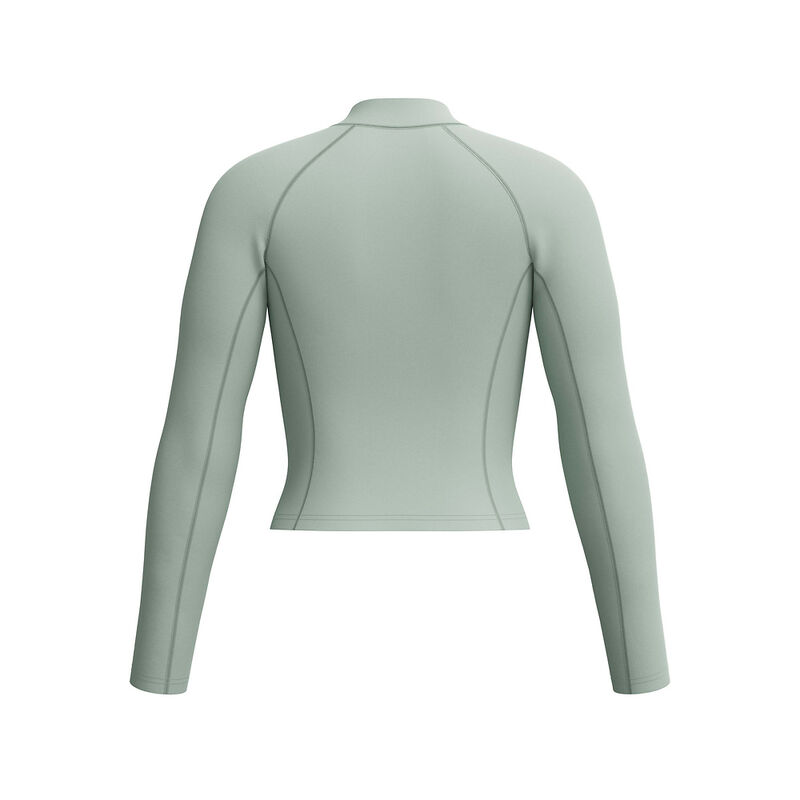 Womens Long Sleeve Solid Zip Rash Guard, Light Green, hi-res image number 7