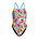 Female Printed Turnback One Piece, Fruit Fiesta- Turquoise Gem, swatch