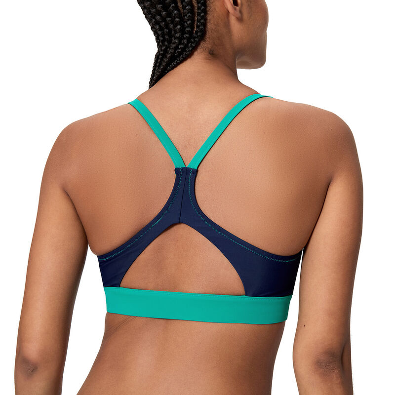 Womens Colorblock Bikini Top, Green, hi-res image number 5
