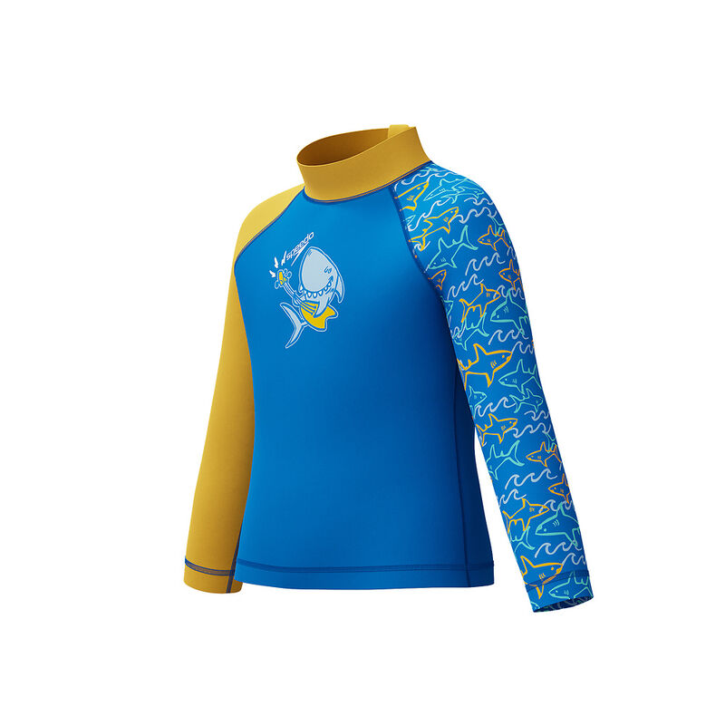 Toddler Boys Digital Long Sleeve Rash Top, Lagoon Blue, hi-res image number 4