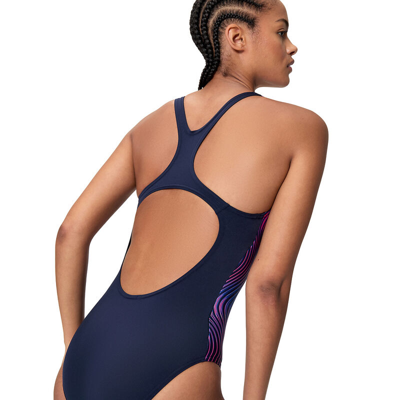 Womens Engineered Print Butterfly Back One Piece, Peacoat, hi-res image number 5