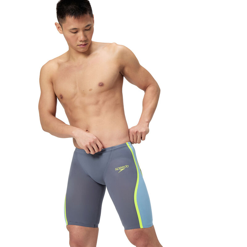 Mens Fastskin LZR Pure Intent 2.0 Jammer, Grey Lead/Acadia Blue/Hyper Yellow, hi-res image number 3