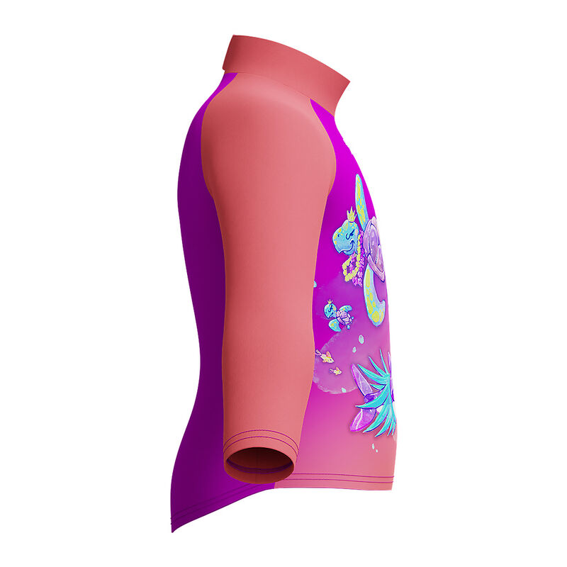 Toddler Girls Digital Long Sleeve Rash Top, Coral Sands, hi-res image number 3