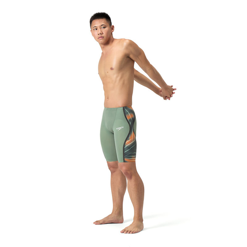 Mens Fastskin LZR Pure Intent 2.0 High Waist Jammer, Country Green/Nectarine/Iridescent, hi-res image number 4